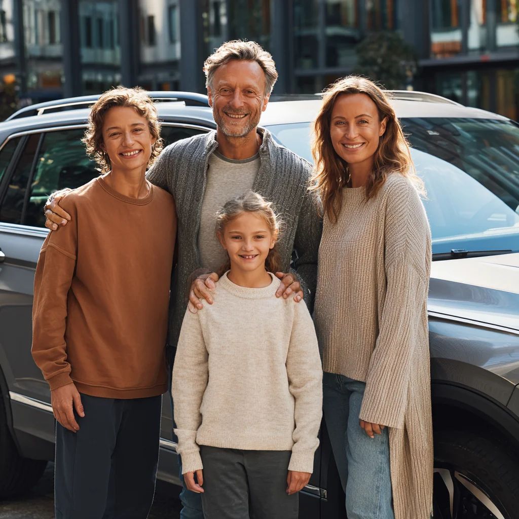 Группа русских мигрантов за рулем автомобилей в американских городах с действующими полисами страхования